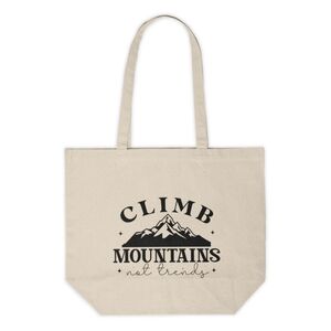Climb Mountains Not Trends Custom Canvas Tote Bag